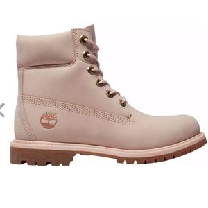 Timberland Women’s 6” Premium Waterproof Boots Size 7M Light Grey Nubuck